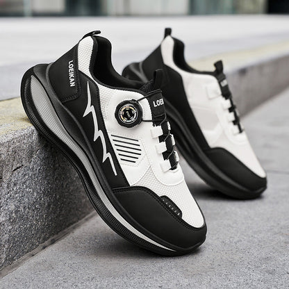 Men's Low-Top Casual Sneakers with Twist Buckle Design