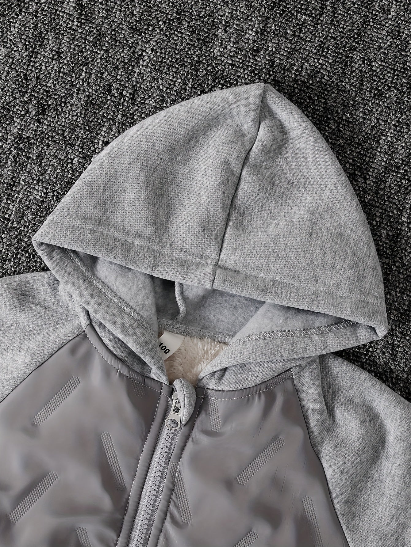 DONABEBE Boys' 2pcs Winter Jacket & Pants Set - Full-Zip Hooded Coat with Striped Sleeves & Matching Pants, Thick Outfit for &, Soft Warm Casual Playwear (Grey/Black) - Hand Washable 2pcs Clothing, Perfect for Outdoor