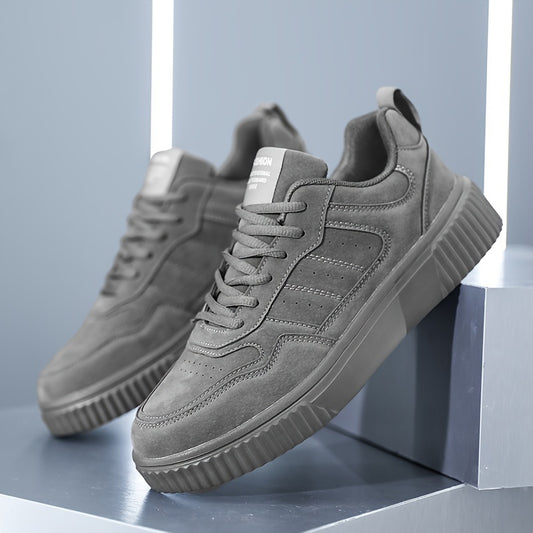 Men's Fashionable Lace-Up Sneakers - Casual & Sporty, Non-Slip, All-Season Wear with Comfortable EVA/Fabric Insole