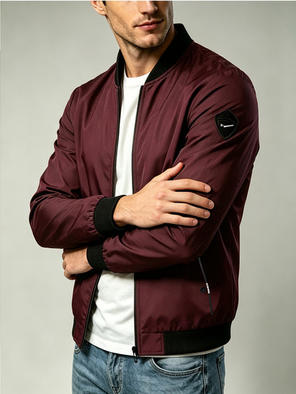 Men's Lightweight Windproof Baseball Jacket for Spring and Fall