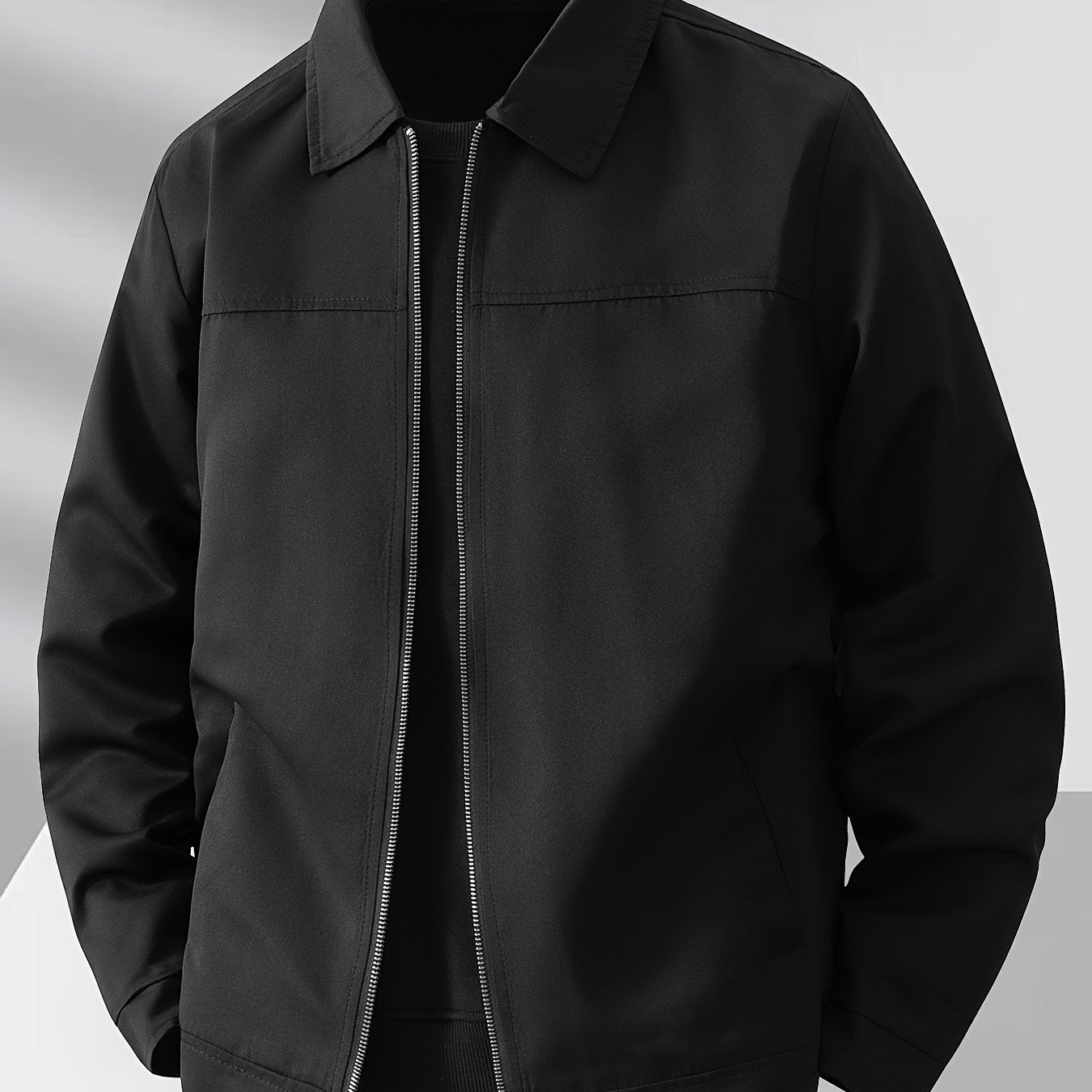 Men'S Lightweight Business Jacket - Zip-Up Formal Coat with Notch Lapel, Olive Green - Office, Wedding, Travel - Durable Polyester Jacket for Professional & Casual Attire - Spring/Fall Outerwear, Office Wear, Sleek Design, Hi