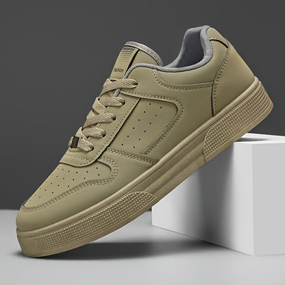 Breathable Skate Shoes - Sleek Black Low-Top Casual Sneakers with Durable PU Upper & PVC Sole, Comfortable Lace-Up Streetwear for Men and Women, All-Season