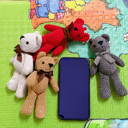 15cm/5.9inch 15cm Bear Stuffed Plush Toys Baby Cute Dress Key Pendant Pendant Dolls Gifts Birthday Wedding Party Decor 1pc