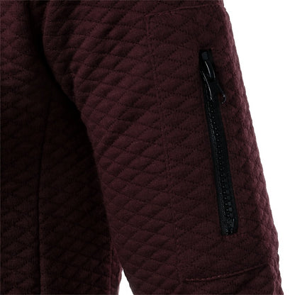 Men's Casual Full Zip Bomber Jacket, Warm Comfy Blouson Jacket For Autumn And Winter Outdoor Activity