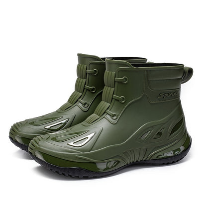 Unisex Short Rubber Rain Boots - Lightweight All-Season Wear