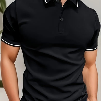 A Breathable And Fitted Golf Shirt, Men'S Casual V-Neck Short-Sleeve T-Shirt, Summer Men'S Apparel - ayq