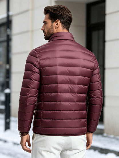 Men's Lightweight Stand-Collar Quilted Jacket for Fall Winter