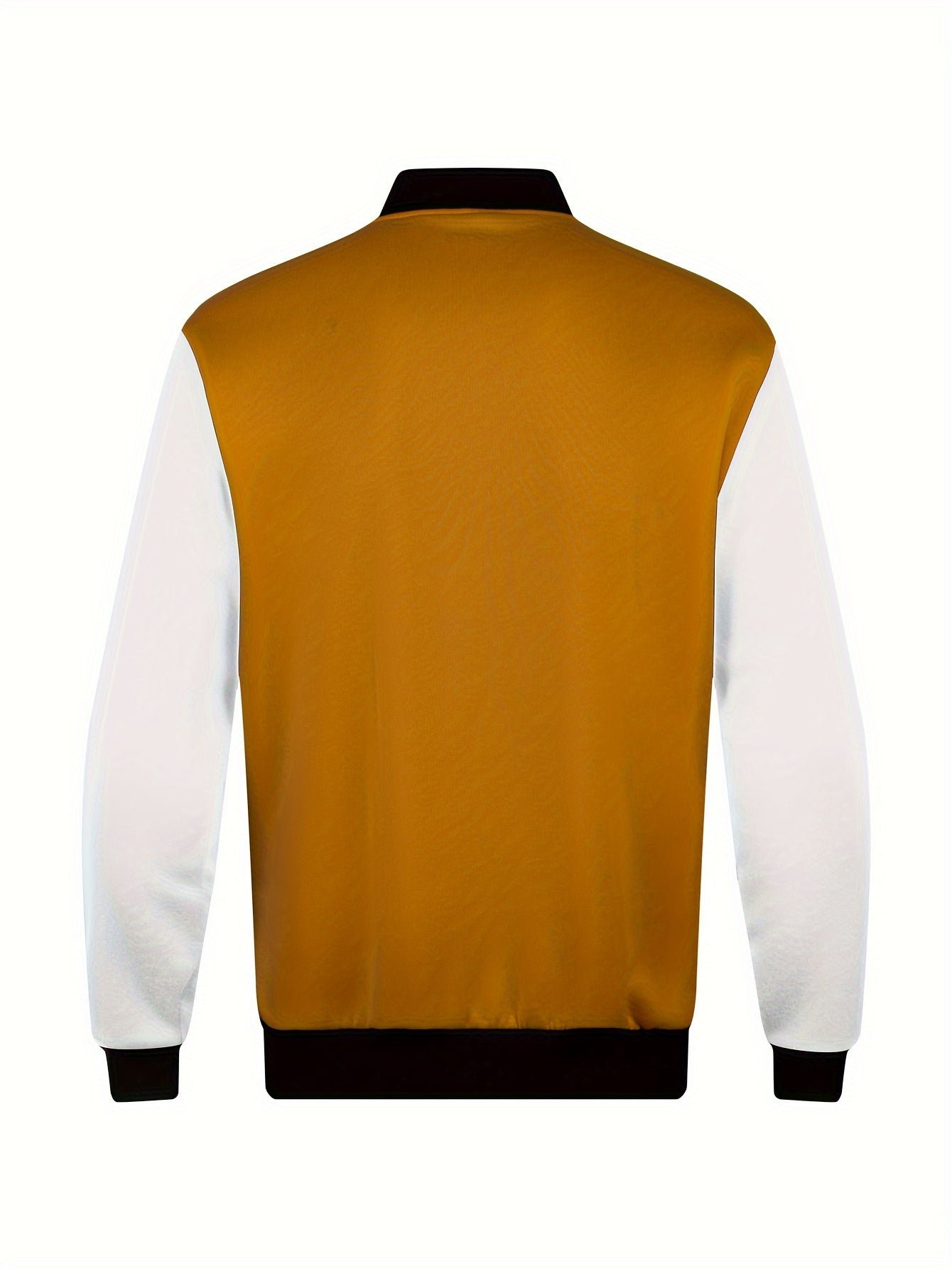 Տղամարդու տառային նախշերով կոնտրաստային գույնի բեյսբոլի բաճկոն