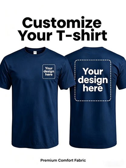 Men's Custom Polyester Crew Neck T-Shirt - Casual Summer Wear