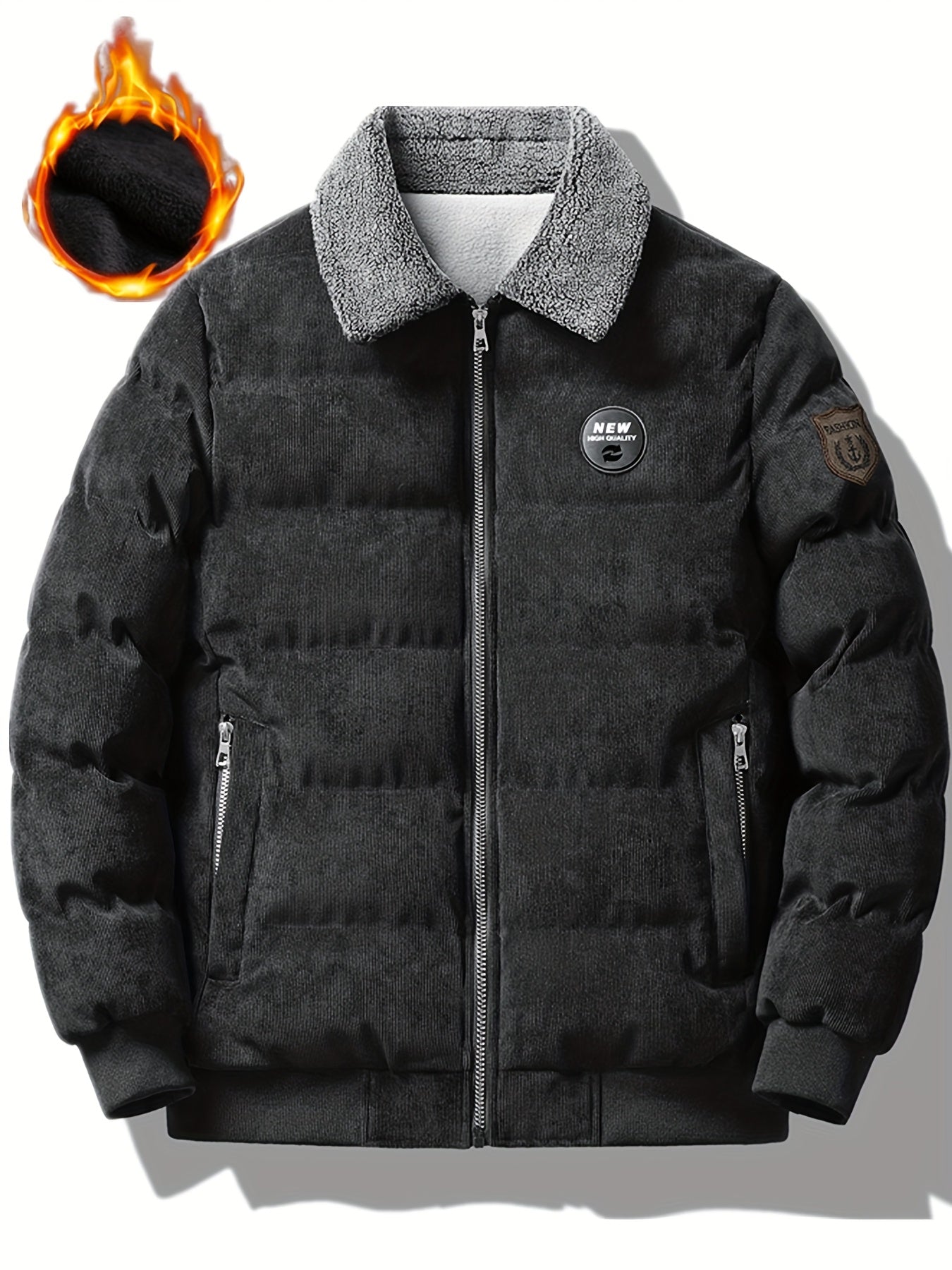 Men'S Heavyweight Winter Jacket - Thermal Insulated Cold Weather Coat with Full-Zip Closure, Fleece & Stand Collar - Brown - Casual Outerwear for, Thick, Thick Winter Jacket For Men, Winter Jacket For Men, Winter Coat For Men