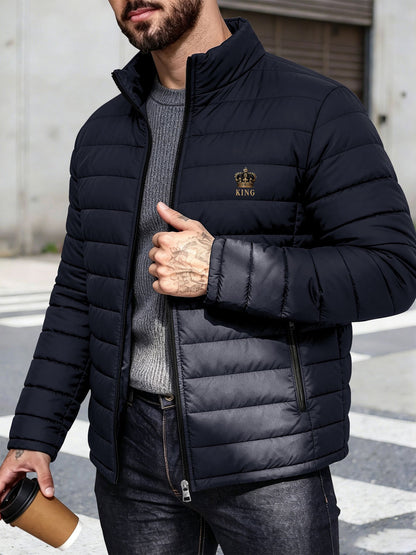 Men's Thermal Padded Casual Jacket with Stand Collar