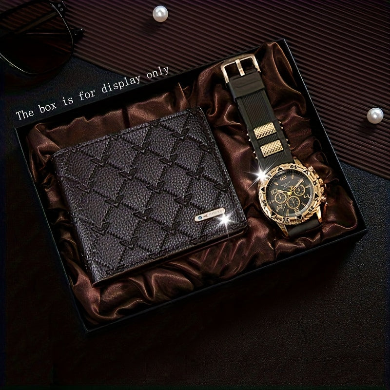 2pcs Men'S Business Fashion High-End Retro Quartz Watch, Perfect for Christmas/Valentine'S Day/Anniversary/Birthday Gifts, Essential for Trendy Men