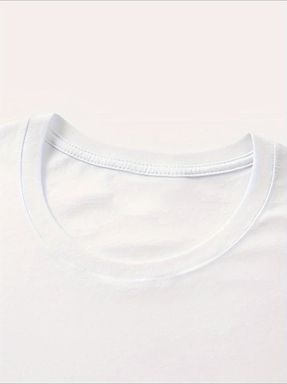 Women's Casual Cotton Blend Round Neck Letter Print T-Shirt