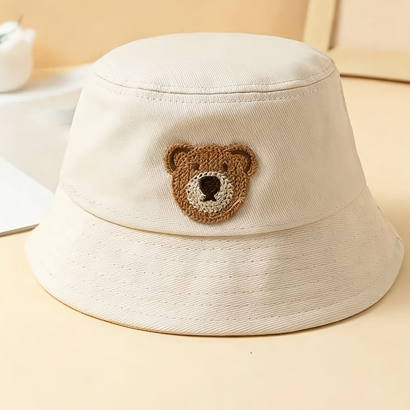 Bear-Head Infant Fishing Hat Lightweight for Spring/Summer