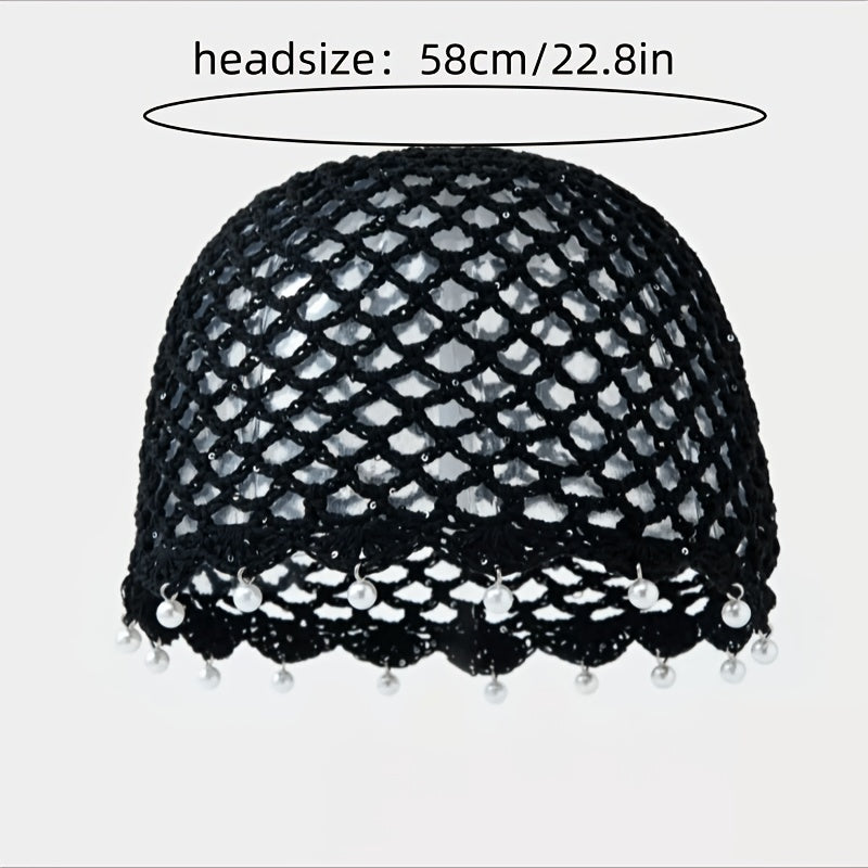 Bohemian Summer Breathable Knit Sequin Beanie Cap