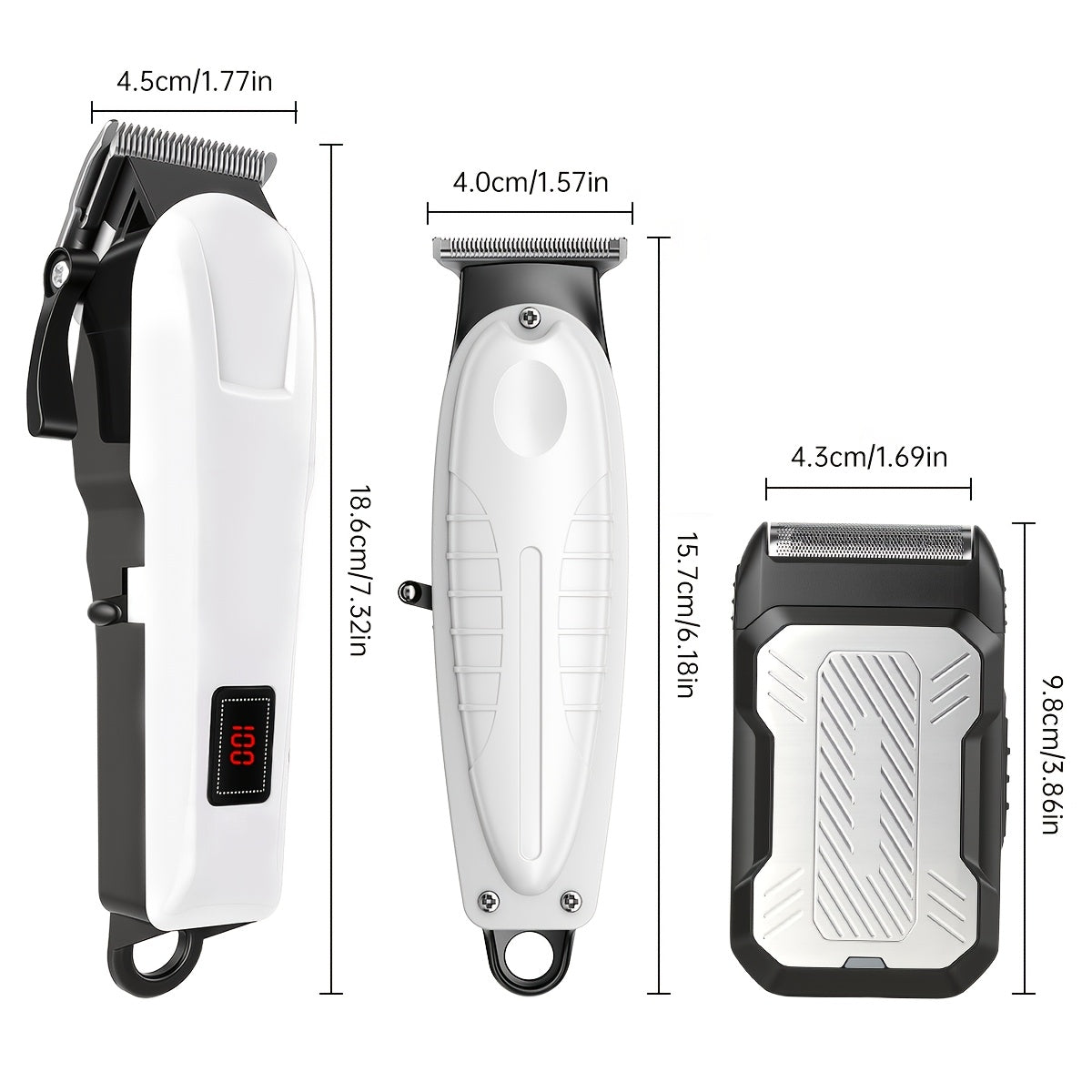 2pcs/3pcs Men's Electric Hair Clipper Set & Beard Trimmer Set. Home-use electric hair clipper + sculpting trimmer + reciprocating shaver. Haircutting, shaving, sculpting, and sideburn trimming. Christmas gift. for home, car,
