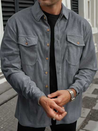 Men'S Long-Sleeve Business Casual Shirt in Lightweight Fabric for Spring And Summer, Featuring a Wrinkle-Resistant And Easy-Care Design.