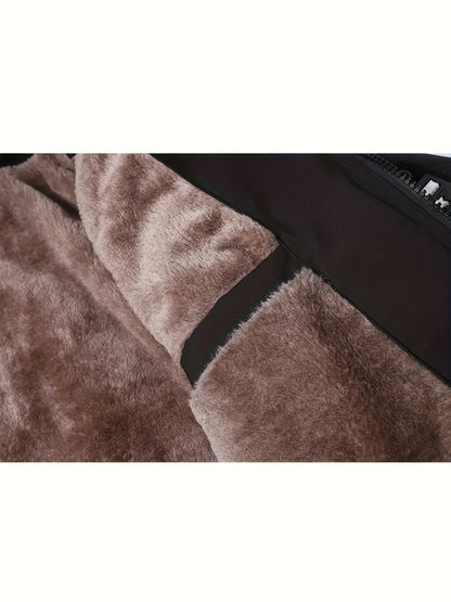 Men'S Heavy-Duty Winter Jacket with Full-Zip Hooded Coat - Thermal Insulated Cold Weather Outerwear, Full-Zip Closure & Zippered Pockets, Machine Washable