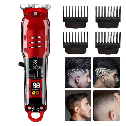 FEIYBA Professional Hair Clipper for Men and Women | Rechargeable Barber Grade Trimmer with Multiple Limit Combs, Ideal for Salon, Travel, Shaving, Haircutting, Trimming Body Hair, Oil Head Electric Thruster, Digital Display,