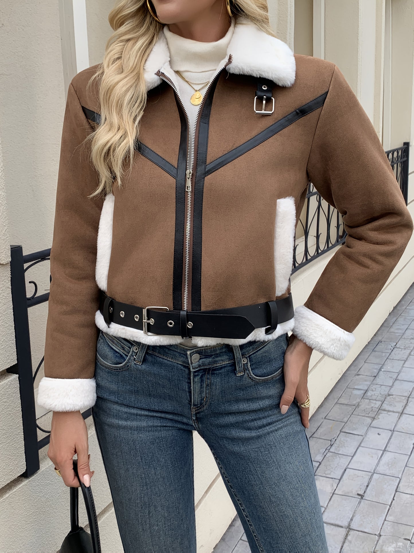 Women's Elegant Thick coats - Structured non-stretch outerwear, Zipper Closure, Machine Washable Winter Jacket for Fall/Winter, Chic Cold Weather Outerwear for Everyday & Formal Events, Fall Coat, Highquality Fabric, Durable