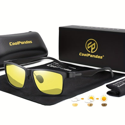 Photochromic Square Sunglasses for Men and Women - Day & Night Driving