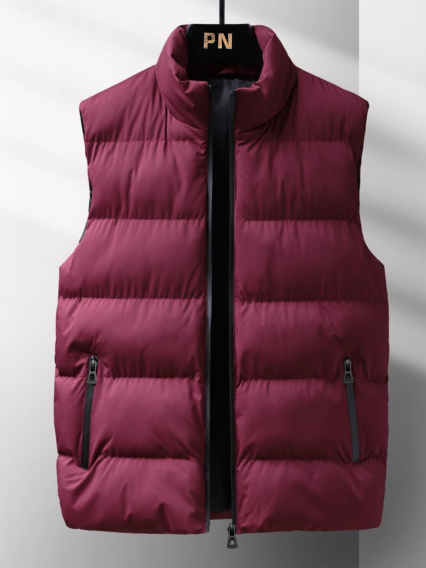 Men's Solid Color Stand Collar Jacket, Thin Lightweight Stylish Long Sleeve Coat Winter And Autumn Outdoor Clothes - ayq