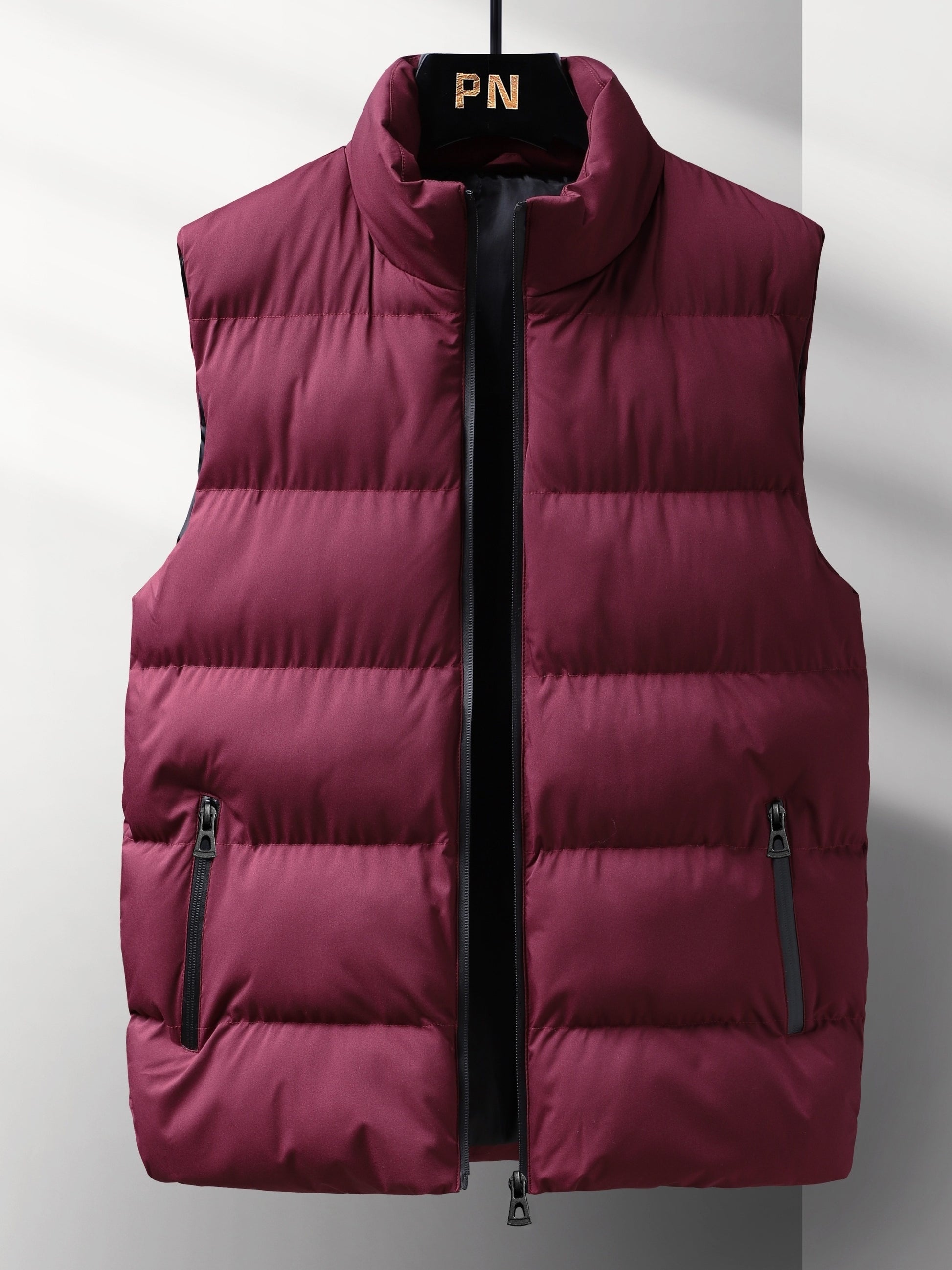 Men's Solid Color Stand Collar Jacket, Thin Lightweight Stylish Long Sleeve Coat Winter And Autumn Outdoor Clothes - ayq