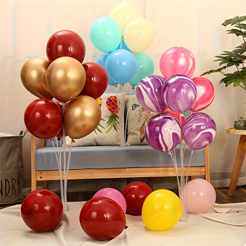 Two Sets, 70Cm Balloon Stand with Self-Adhesive Base - Durable Acrylic Balloon Holder for Weddings, Birthday Parties, Table Decorations And Shower Supplies. Suitable for for Christmas, Newyear, Valentine, Party Events