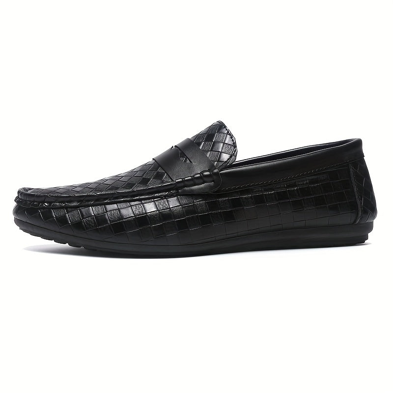 Men'S British Style Loafers - Comfortable Slip-On Moccasins with Round Toe, Faux Cover Upper & PVC Sole, Perfect for Casual Wear, Parties, and Weddings, Wedding Shoes - ayq