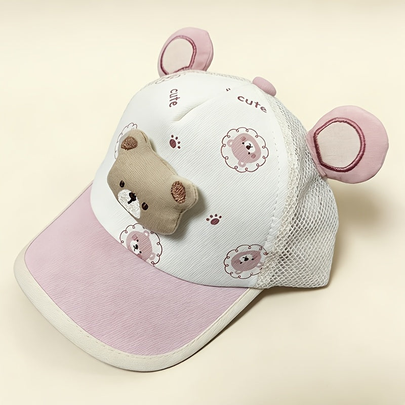 Baby Baseball Cap with Bear Pattern for Spring & Summer