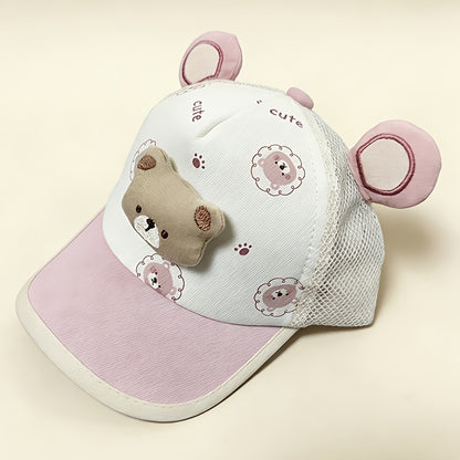 Baby Baseball Cap with Bear Pattern for Spring & Summer