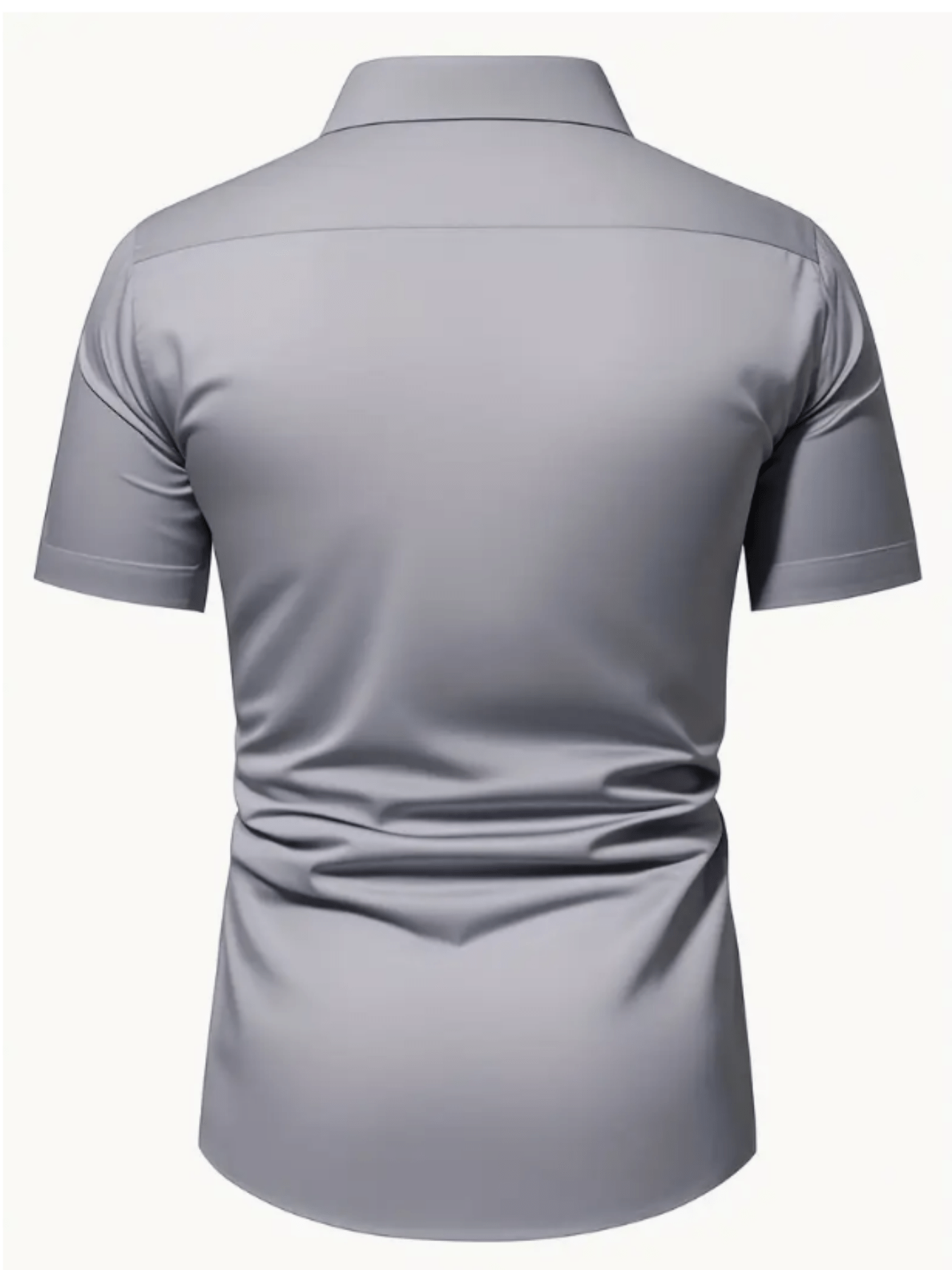 Men's Stretch Solid Color Short Sleeve Shirt for Summer