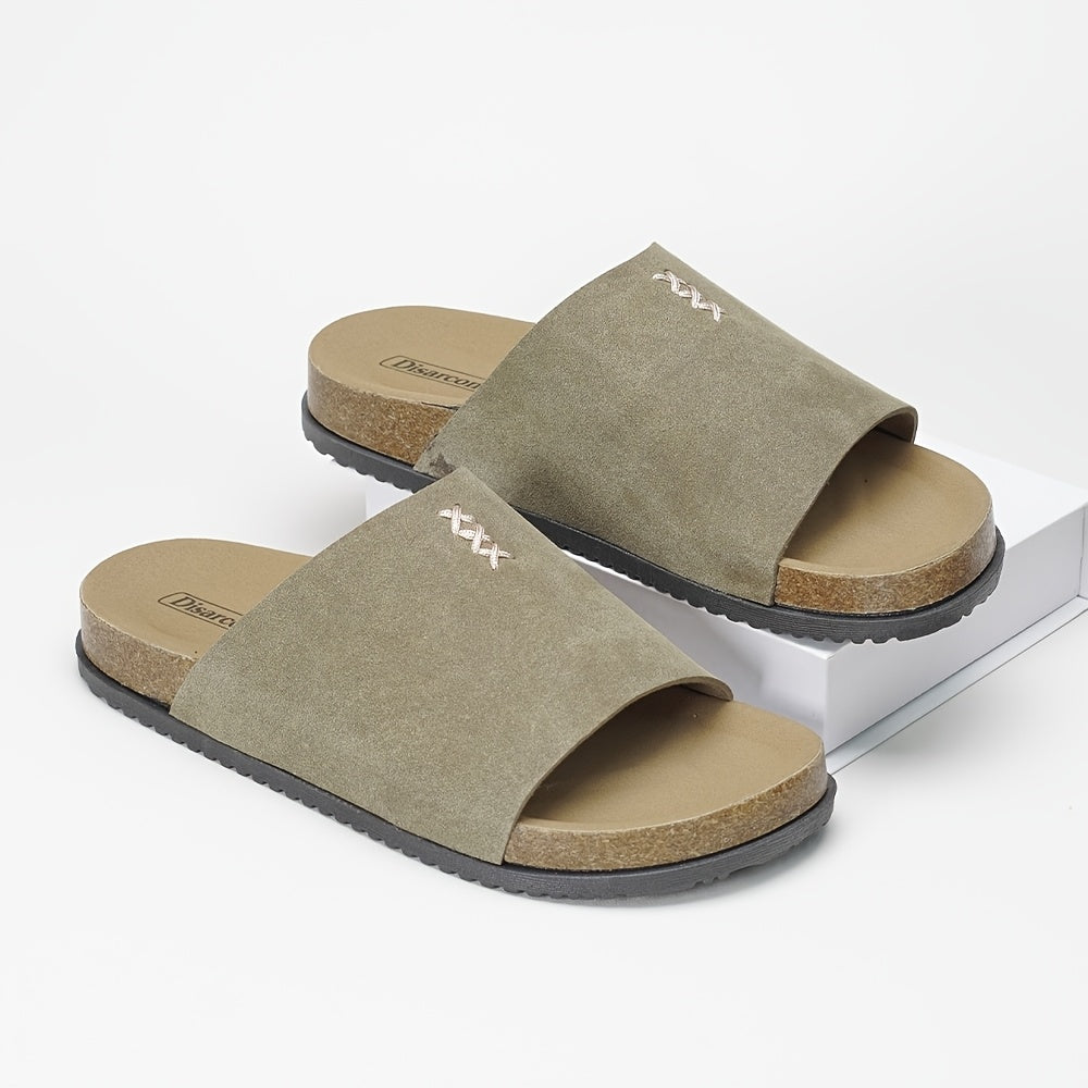 Men's Casual Summer Slip-On Slippers, Anti-Slip Outdoor Sandals
