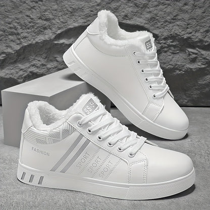 Men'S Fleece-Lined Lace-Up Sneakers with a Striped Design, Offering Excellent Traction And a Soft, Comfortable Fit B701-1.