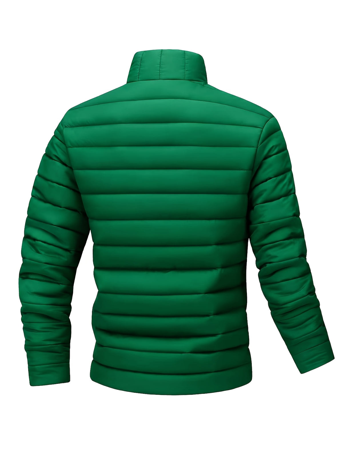 Men's Warm Winter Jacket with Stand Collar - Thick Polyester Coat