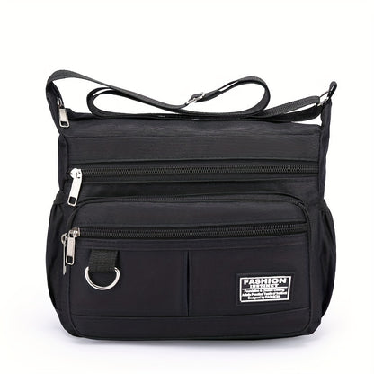 Multi-Pocket Crossbody Shoulder Bag, Casual Travel Office Messenger Bag, Durable, Multiple Compartments
