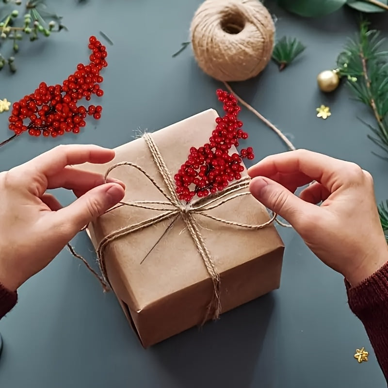 12 Pack Festive Red Artificial Berry Branches, 8.66ft/22cm, Christmas Tree Picks, DIY Crafts, Wedding & Home Decorations, Holiday Party Supplies