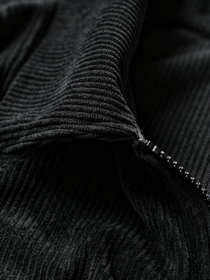 Men's Lightweight Fall Jacket with Lapel Collar and Zipper