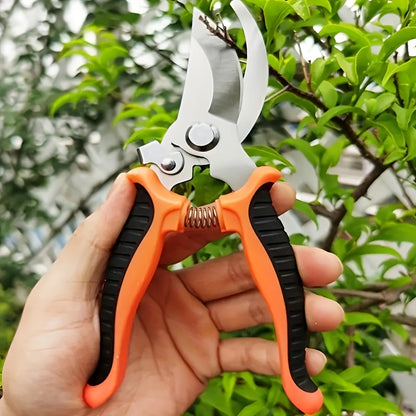 Heavy-Duty Professional Stainless Steel Pruner with Comfort Grip, Multi-Functional Garden Shears and Secateurs - Non-Slip Ergonomic Design for Effortless Spring Assisted Opening & Closing; Sharp Blades Cut Thick Branches With