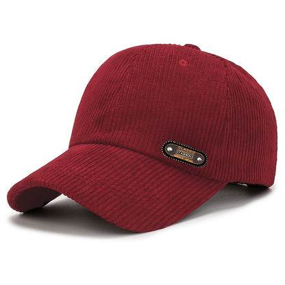 Unisex Corduroy Baseball Cap for Autumn and Winter Casual Wear