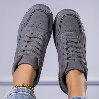 Breathable Fashion Sneakers - Casual Lace-Up Sports Shoes, Beige Faux Cover Low Tops with Durable TPR Sole, Comfortable Fabric Lining for All Seasons, Versatile Slipons|Minimalist Sneakers|Synthetic Cover Sneakers