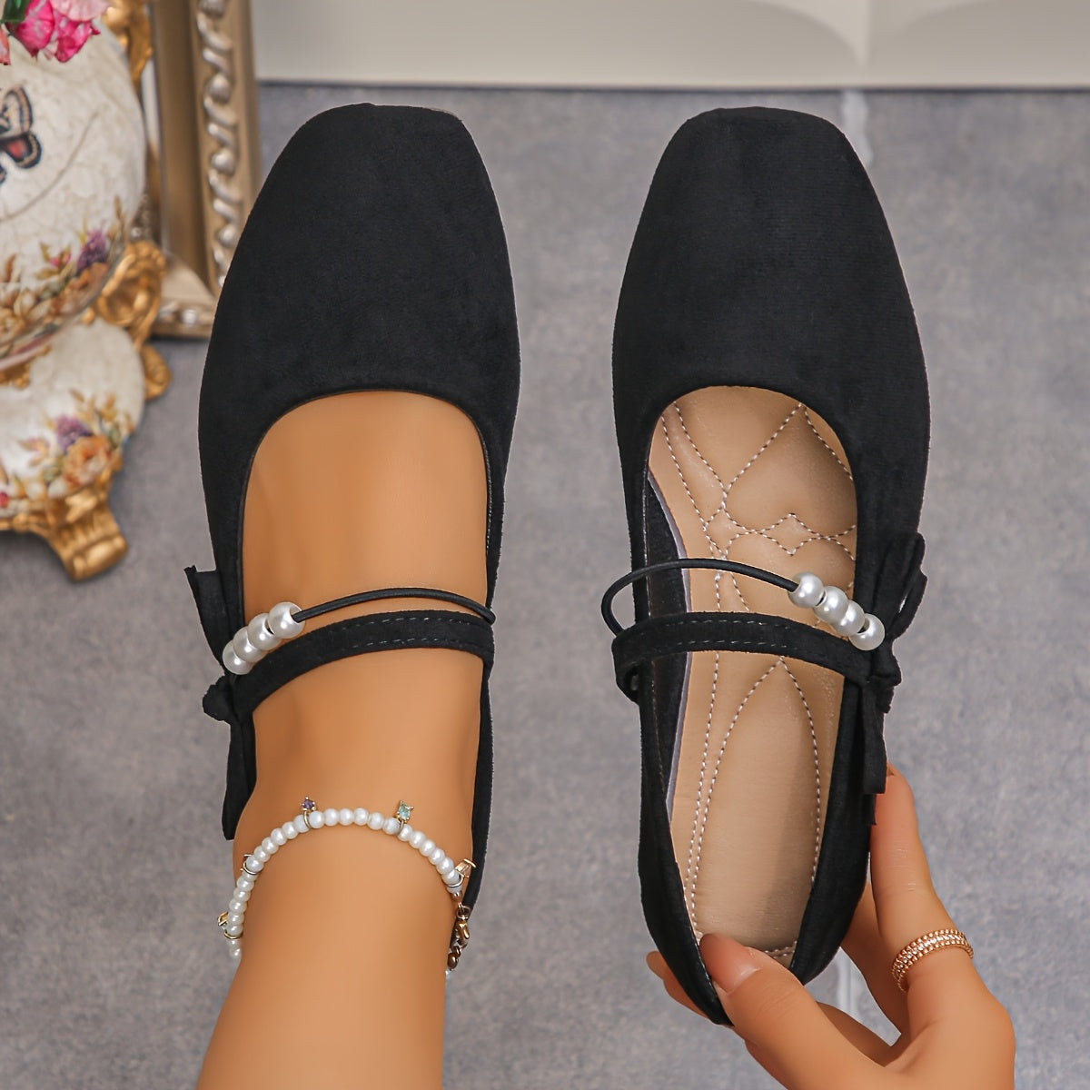 Plus Size Women’s Casual Square Toe Mary Jane Flats