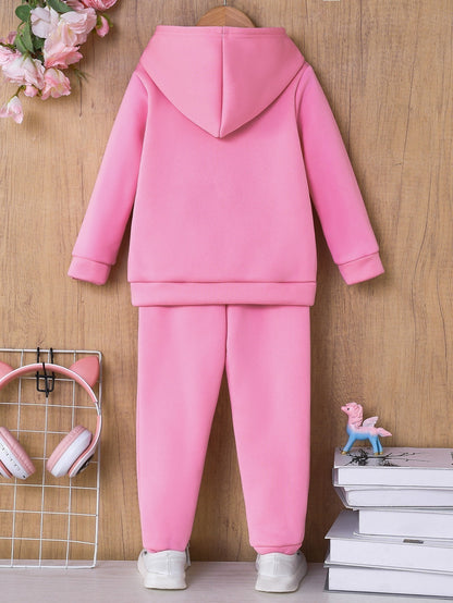 Series Stitch աղջիկների երկկտոր աշուն-ձմեռ նոր վերնաշապիկի հավաքածու - հասանելի է բազմաթիվ գույներով, մուլտֆիլմային նախշերով զարդարանքներ, 3-10 տարեկան, բացօթյա գործունեության համար նախատեսված բրդյա կտոր, խիտ