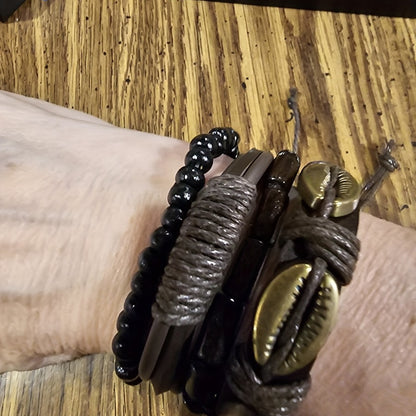 5 հատ տղամարդու նորաձև քվարցային ժամացույցի և ապարանջանի հավաքածու