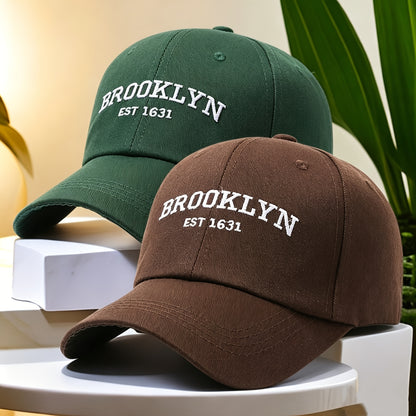 Embroidered BROOKLYN Baseball Caps - Adjustable Unisex 2-Pack