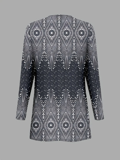 Elegant Women's 3-Piece Ethnic Set with Printed Blazer & Pants