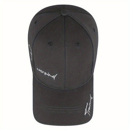 Trendy 4-Season Duckbill Baseball Cap With Embroidery, Adjustable Sun Protection For Women