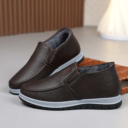 Men’s Winter Casual Slip-On Shoes with Warm Fleece Lining