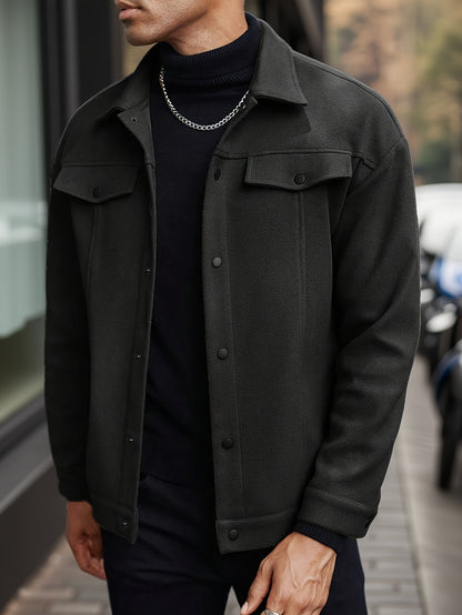 Fashionable and Comfortable Autumn Men's Casual Front Button Drop Shoulder Coat, Suitable for Husband Outings, Work, Parties, Dates, Travel, Date Night Outfit, Party Coat, Modern Menswear, Stylish Men's Wear, Quality Stitchin