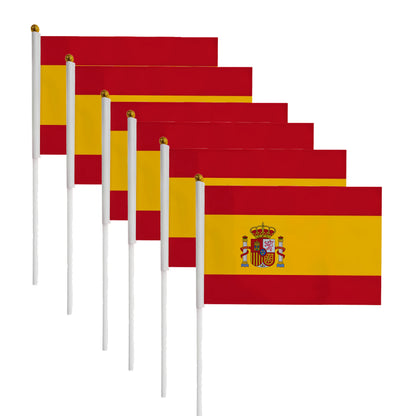 Set of 6/8/12 Spanish Handheld Cheering Flags for Football Fans